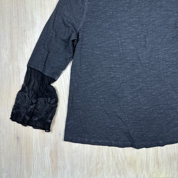 Soft Surroundings Genius Sheer Bell Sleeve Gothic Dark Romance Shirt XL PETITE - Picture 4 of 13